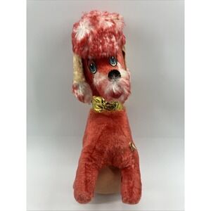 Vintage Superior Toy Company Red Poodle Dog Plush Stuffed Animal Carnival